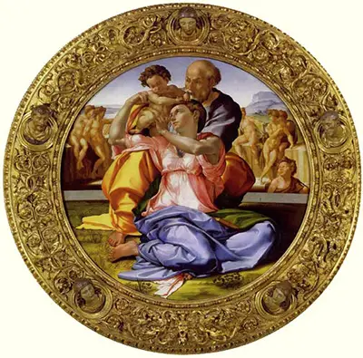 Holy Family with St John Michelangelo Painting